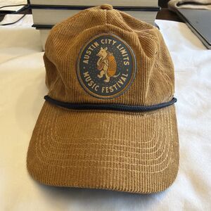 Austin City Limits Music Festival Hat Snapback Corduroy Armadillo!